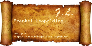 Frenkel Leopoldina névjegykártya